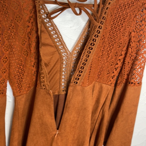 SHEIN Brown Suedette Long Sleeve Dress - Picture 14 of 14